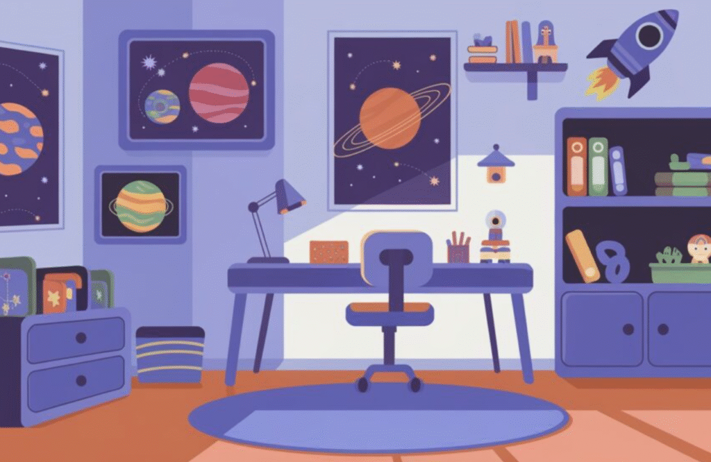 10 Unique Kids’ Room Ideas with Space Decor and LED Planet Lighting