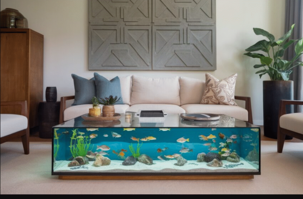 10 Stunning Living Area Ideas Featuring Low-Profile Aquarium Coffee Tables